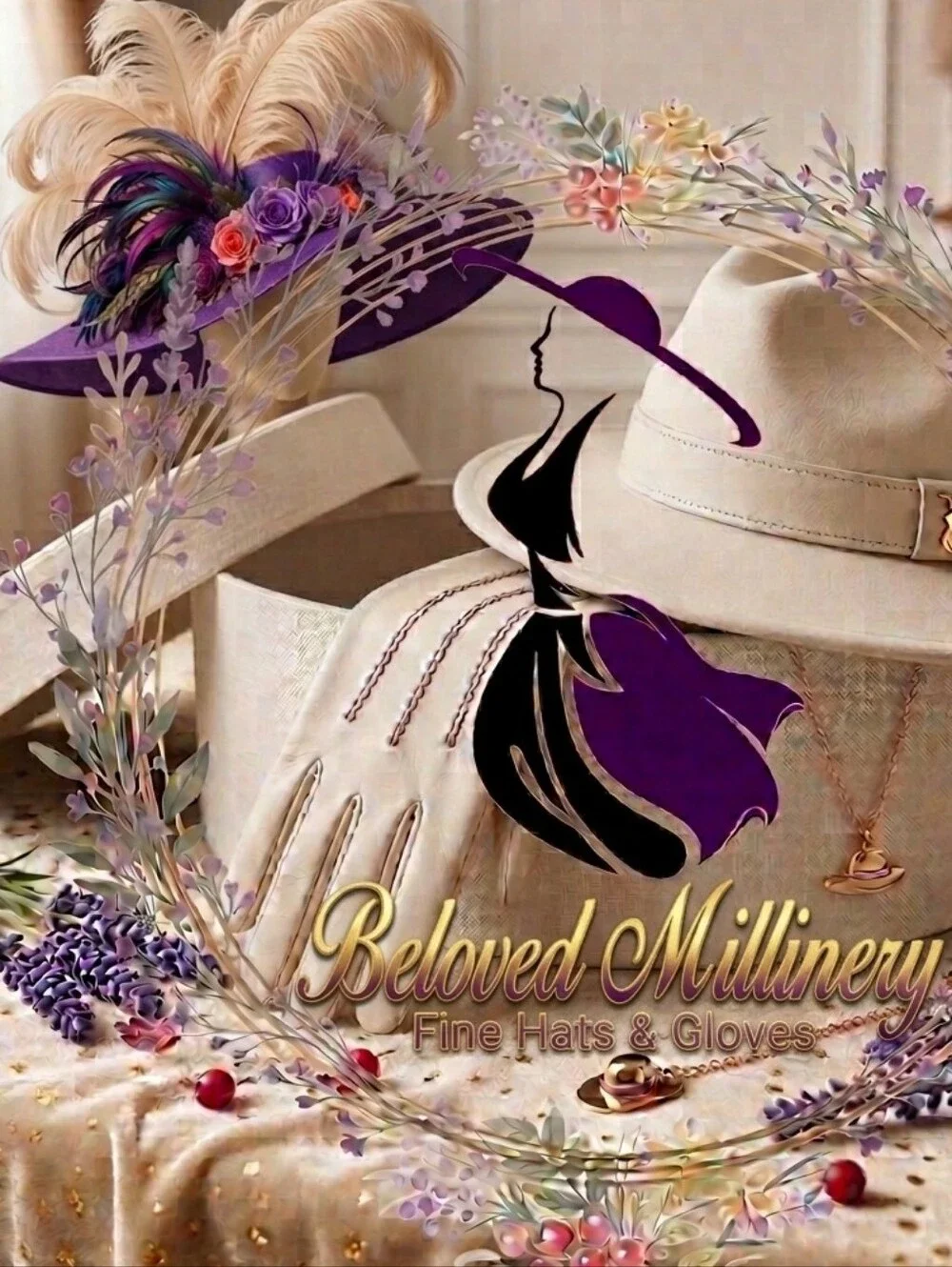 Beloved Millinery Women's Wide Brim Panama Style Sparkle Wine Straw Fedora Hat